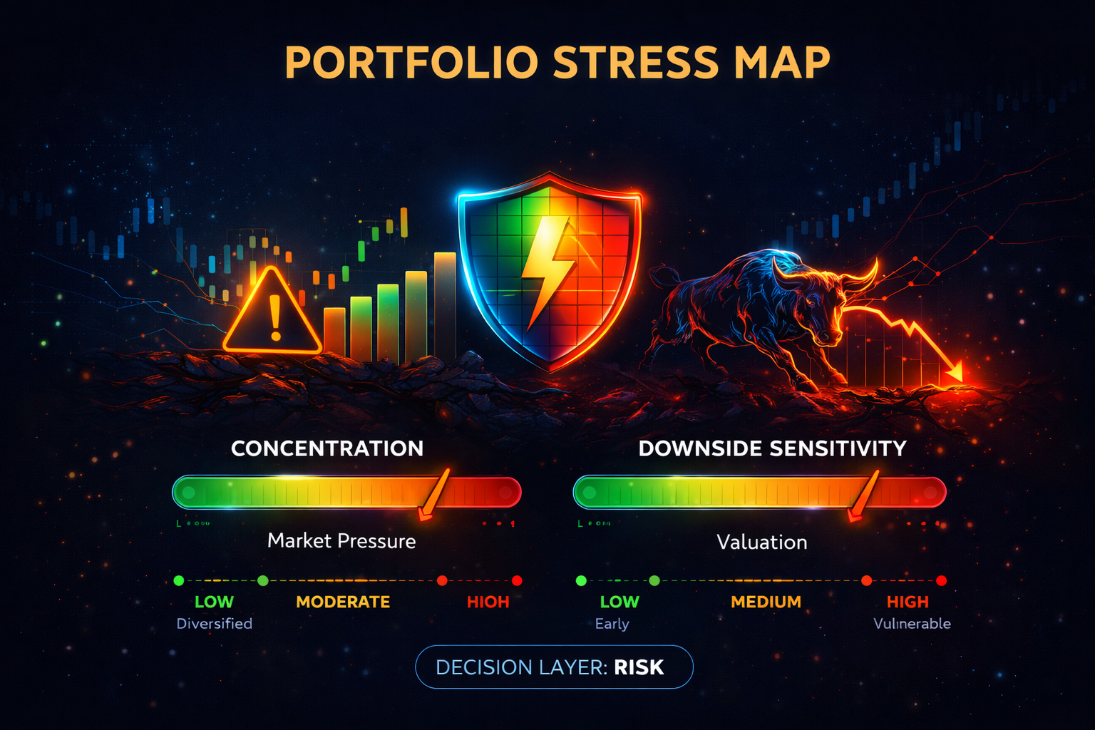 Portfolio stress map visual